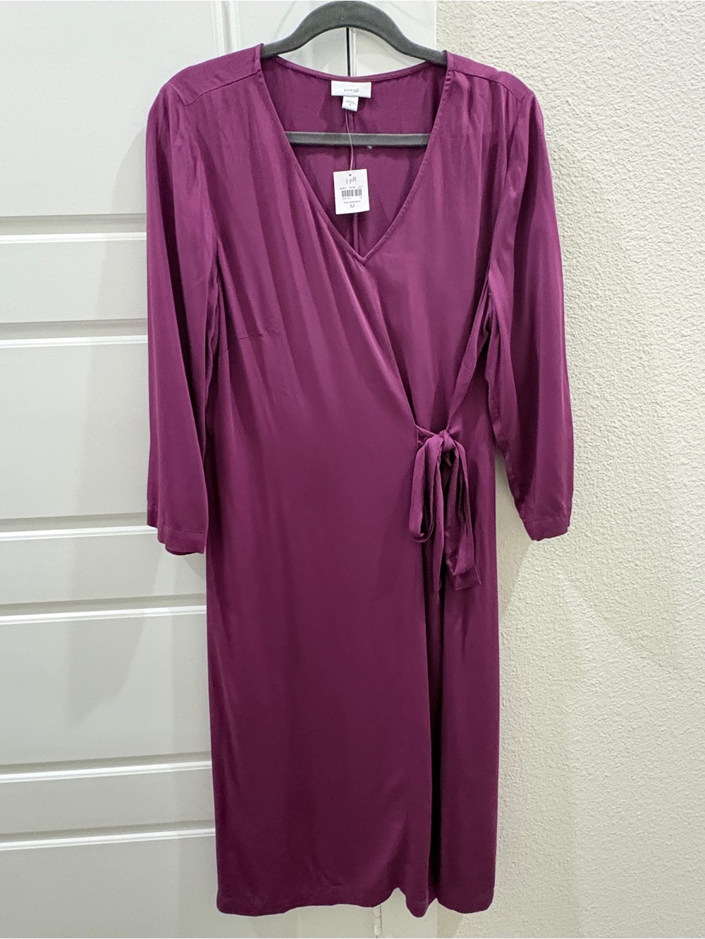 J. Jill Plum Wrap-Style Midi Dress